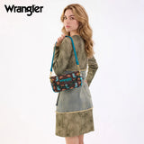 Wrangler Western Print Cowgirl Shoulder Bag - Coffee