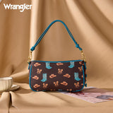 Wrangler Western Print Cowgirl Shoulder Bag - Coffee