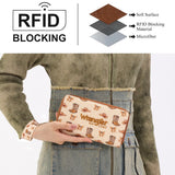 Wrangler Western Print RFID Blocking Zippered Cowgirl Wallet - Tan