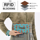 Wrangler Western Print RFID Blocking Zippered Cowgirl Wallet - Turquoise