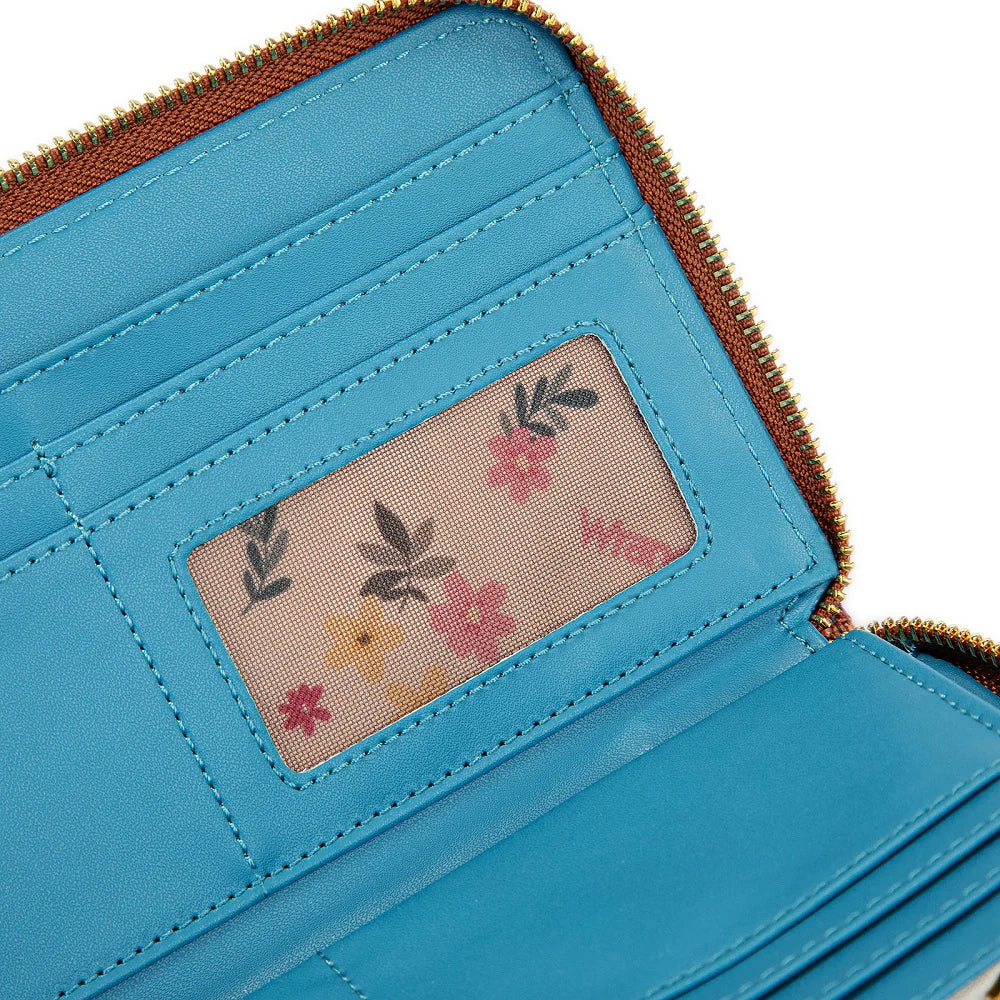 Wrangler Western Print RFID Blocking Zippered Cowgirl Wallet - Turquoise