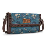 Wrangler Vintage Retro Cowboy Cool Print Wallet/Crossbody - Jean