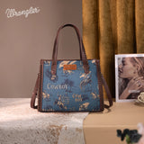 Wrangler Vintage Retro Cowboy Cool Print Concealed Carry Satchel/Crossbody - Jean