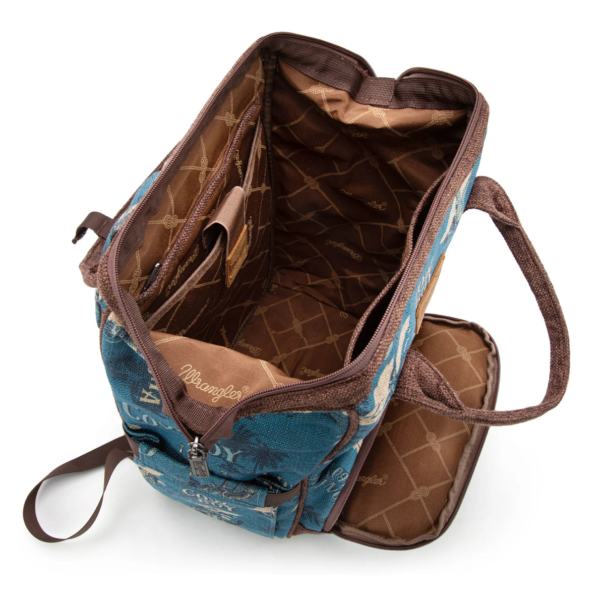 Wrangler Vintage Retro Cowboy Cool Print Backpack - Jean