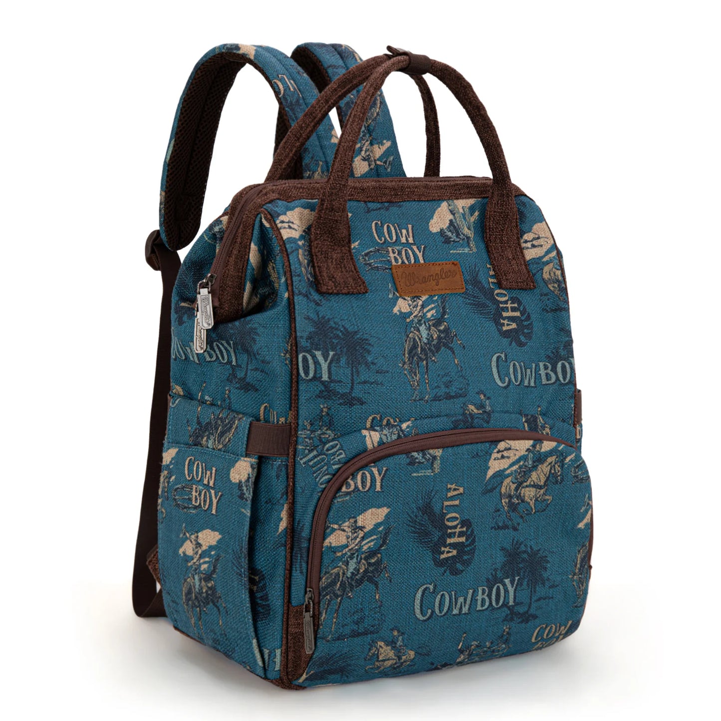 Wrangler Vintage Retro Cowboy Cool Print Backpack - Jean