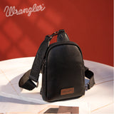 WRANGLER CASUAL PLAIN CROSSBODY SLING CHEST BAG - BLACK