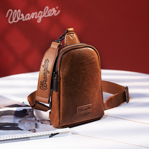 WRANGLER CASUAL PLAIN CROSSBODY SLING CHEST BAG - LIGHT BROWN