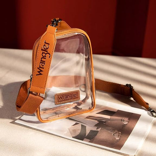 WRANGLER CLEAR SLING BAG - BROWN