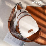 Wrangler Sling Bag/Crossbody/Chest Bag Dual Zippered Compartment - Beige-Brown