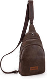 Wrangler Sling Bag/Crossbody/Chest Bag Dual Zippered Compartment - Coffee