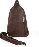 Wrangler Sling Bag/Crossbody/Chest Bag Dual Zippered Compartment - Coffee