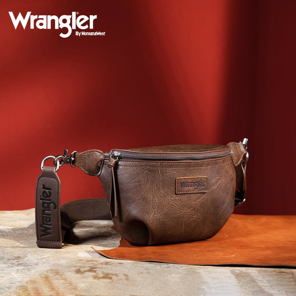 Wrangler Fanny Pack Belt Bag Sling Bag - Coffee