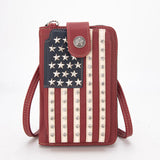 Montana West American Pride Phone Case Crossbody Wallet - Red
