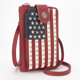 Montana West American Pride Phone Case Crossbody Wallet - Red