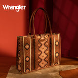 WRANGLER SOUTHWESTERN DARK BROWN WIDE TOTE