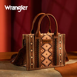 WRANGLER SOUTHWESTERN DARK BROWN MINI CROSSBODY TOTE