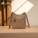 Montana West Embossed Collection Crossbody Bag - Tan