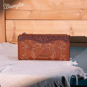 Wrangler Embroidered Bi-Fold Wallet - Brown