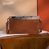 Wrangler Genuine Hair-On Cowhide Wallet/Crossbody - Brown