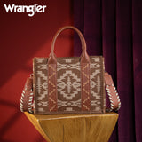 Wrangler Southwestern Print Small Canvas Mini Tote/Crossbody - Brown