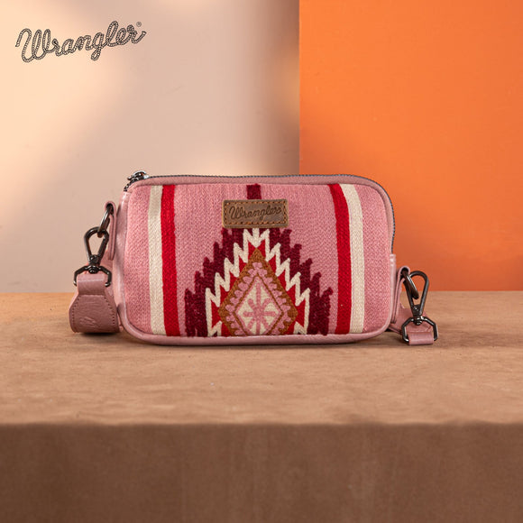 Wrangler Southwestern Knitted Mini Crossbody/Wallet - Hot Pink