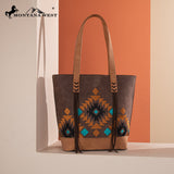 Montana West Embroidered Collection Tote - Coffee