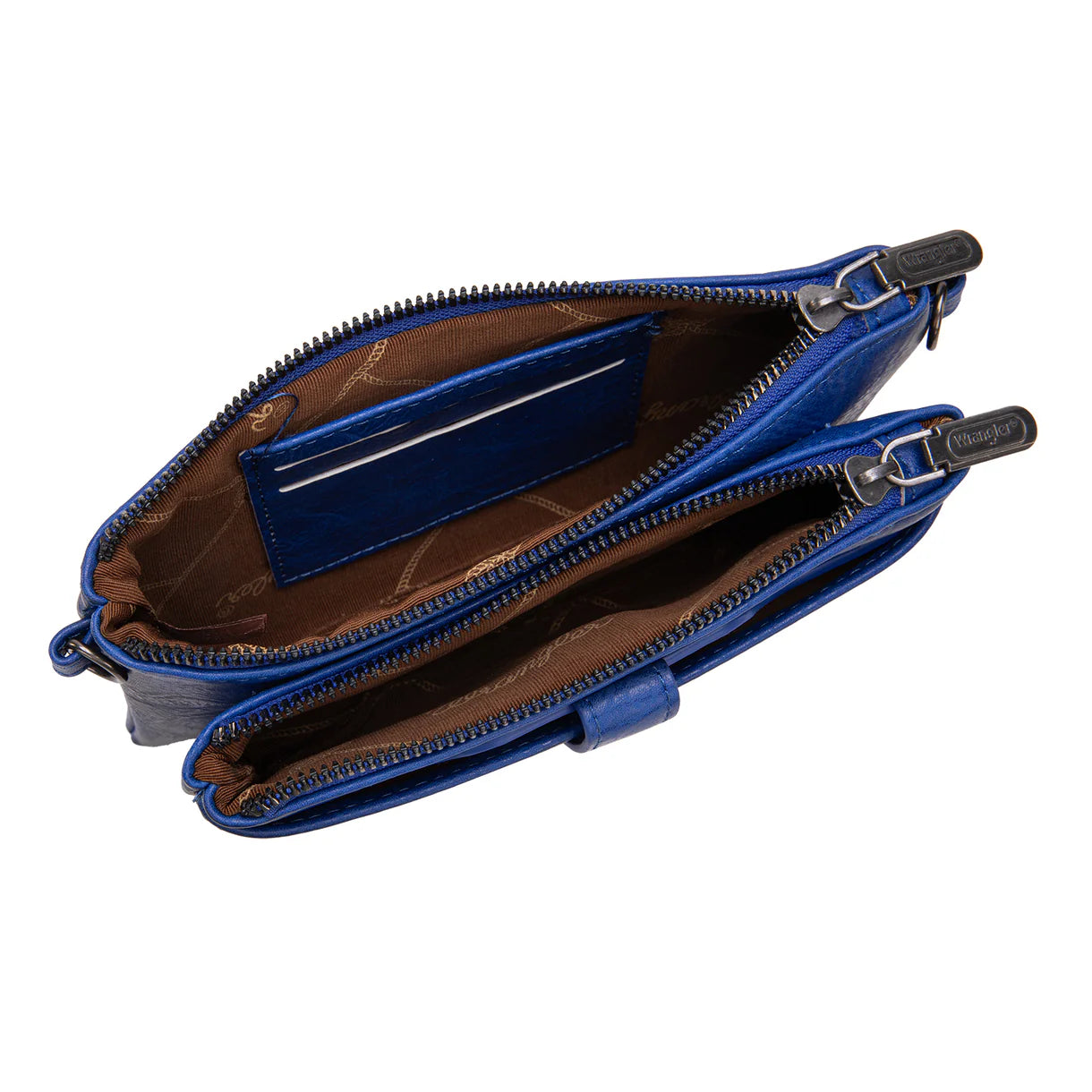 Wrangler Dual Zipper Compartment Crossbody Bag - Navy