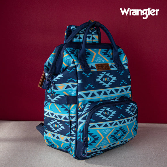 WRANGLER ALLOVER AZTEC PRINTED BACKPACK - NAVY