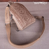 Trinity Ranch Floral Tooled Collection Sling Bag - Tan