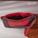 Wrangler Rivets Studded Wristlet/ Crossbody - Red
