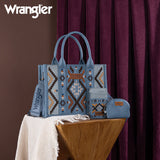 Wrangler Aztec Embroidered Mini Tote/Crossbody - JEAN