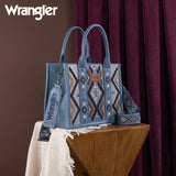 Wrangler Aztec Embroidered Mini Tote/Crossbody - JEAN