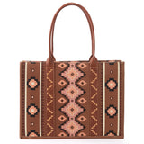 WRANGLER SOUTHWESTERN DARK BROWN WIDE TOTE