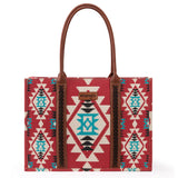 WRANGLER SOUTHWESTERN BURGUNDY WIDE TOTE