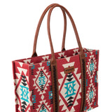 WRANGLER SOUTHWESTERN BURGUNDY WIDE TOTE