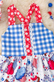 Cup Cake Gingham Printed Girls Dress