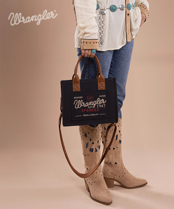 Vintage Wrangler Canvas Tote//Crossbody - Navy