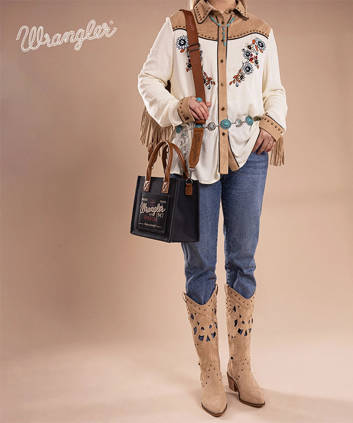 Vintage Wrangler Canvas Tote//Crossbody - Navy