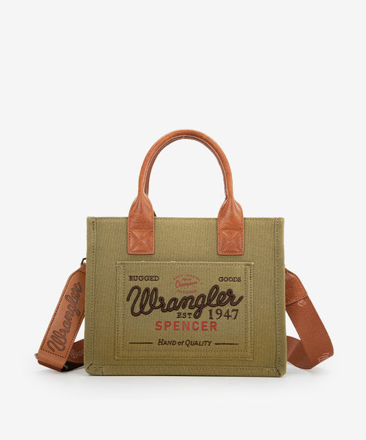 Vintage Wrangler Canvas Tote//Crossbody - Green