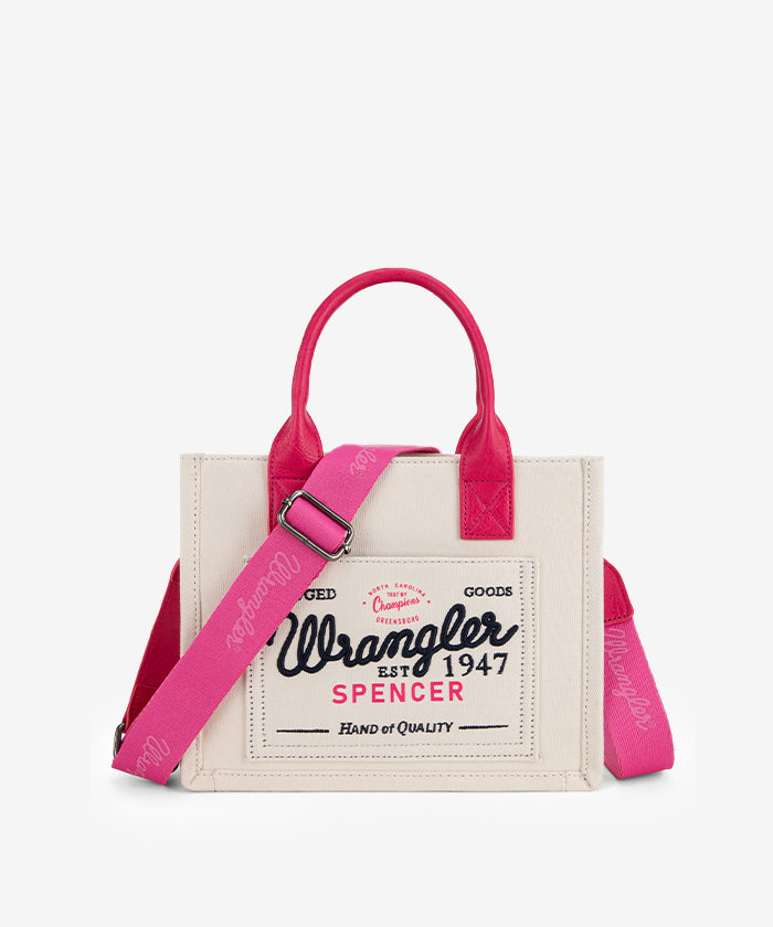 Vintage Wrangler Canvas Tote//Crossbody - Hot Pink
