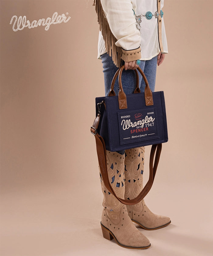 Vintage Wrangler Canvas Tote//Crossbody - Navy