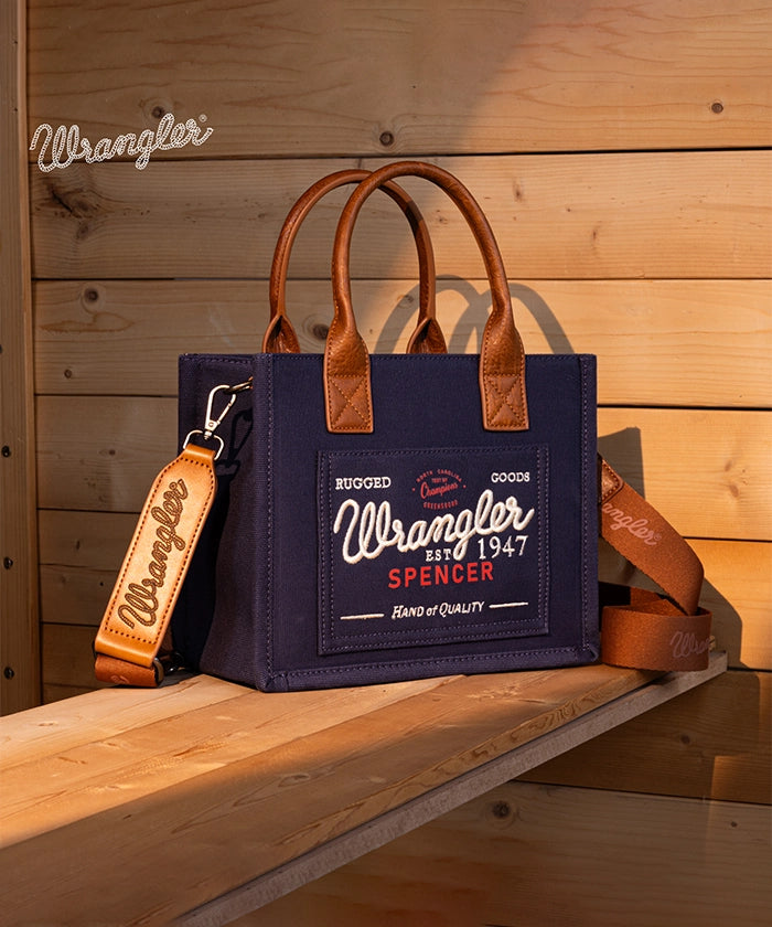Vintage Wrangler Canvas Tote//Crossbody - Navy