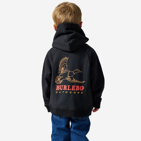 BURLEBO YOUTH FLEECE HOODIE DUCK WILD BLACK