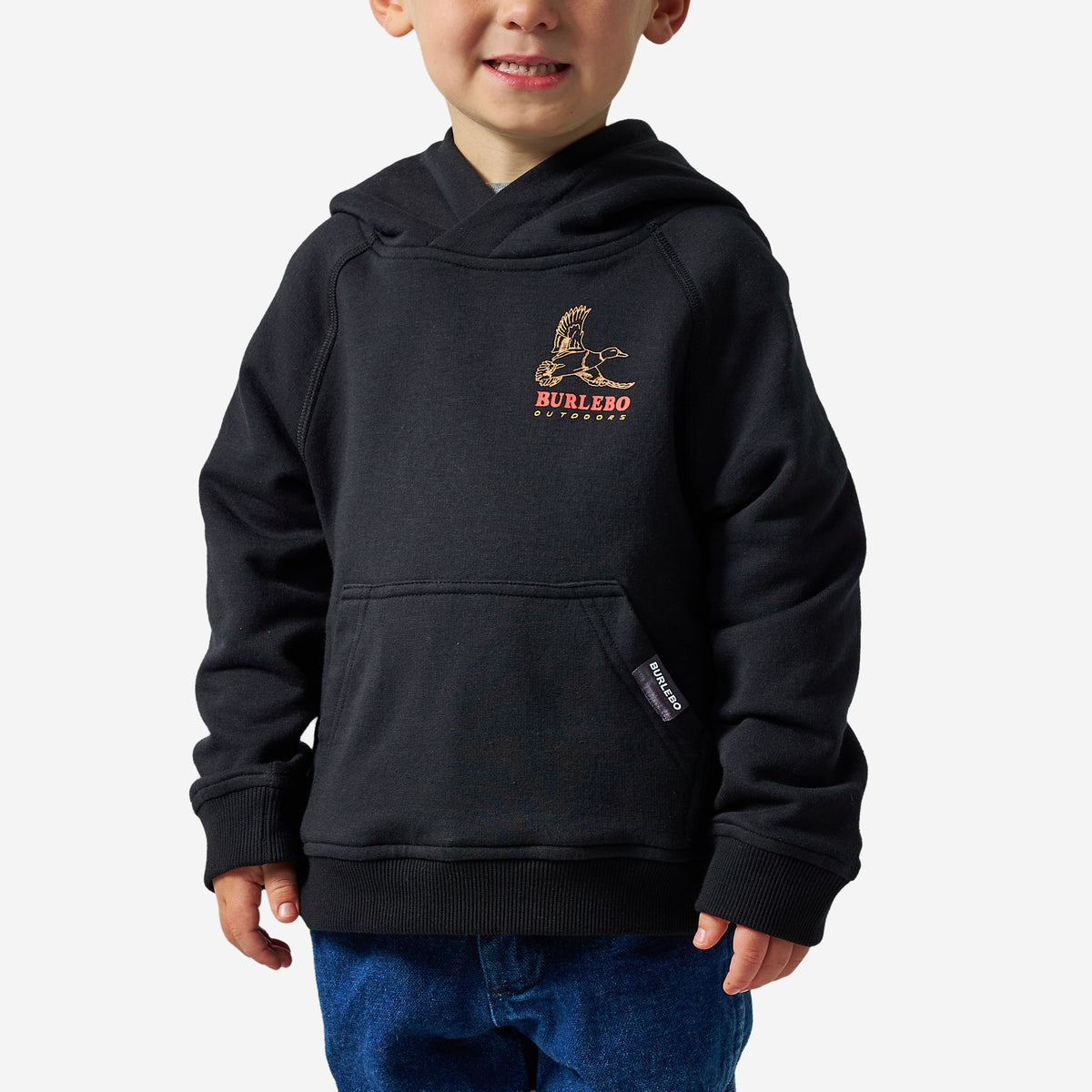 BURLEBO YOUTH FLEECE HOODIE DUCK WILD BLACK