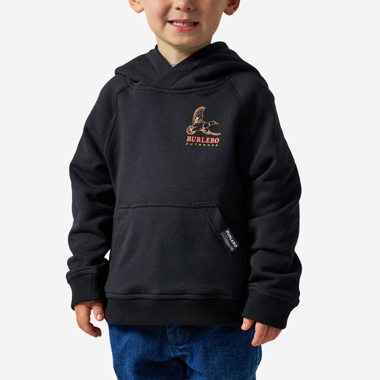 BURLEBO YOUTH FLEECE HOODIE DUCK WILD BLACK