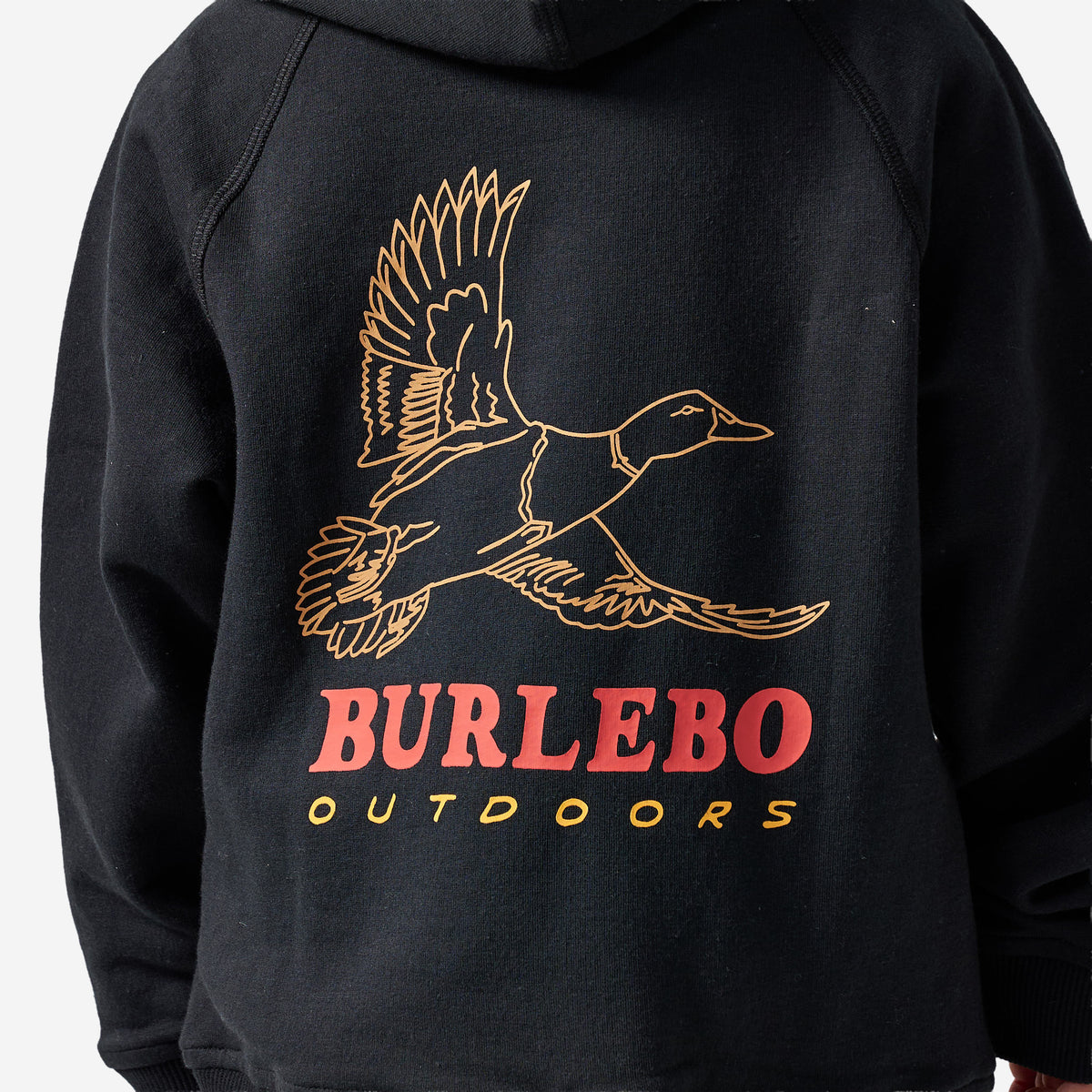 BURLEBO YOUTH FLEECE HOODIE DUCK WILD BLACK