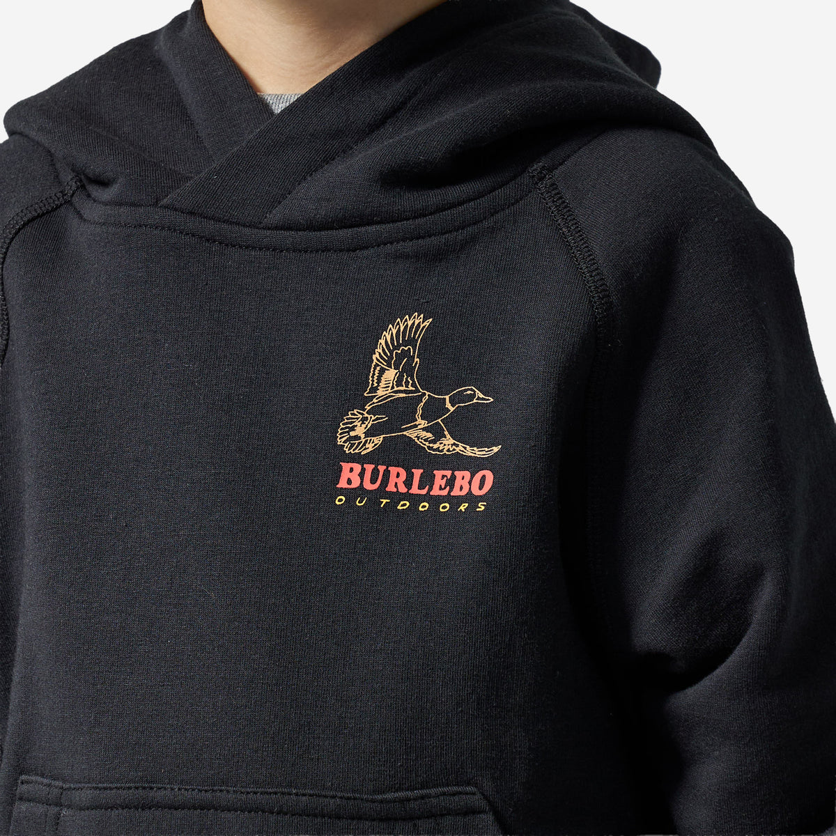 BURLEBO YOUTH FLEECE HOODIE DUCK WILD BLACK