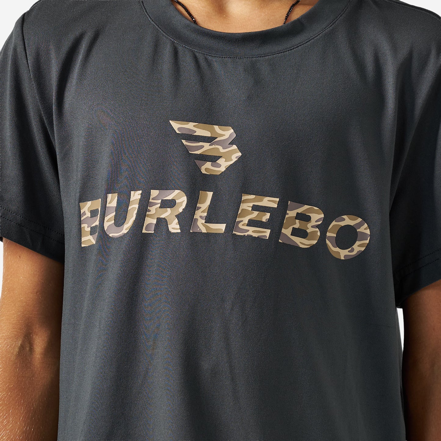 BURLEBO YOUTH GO TO TEE - FLYING B LOGO - GUN METAL GREY & GAUGE CAMO