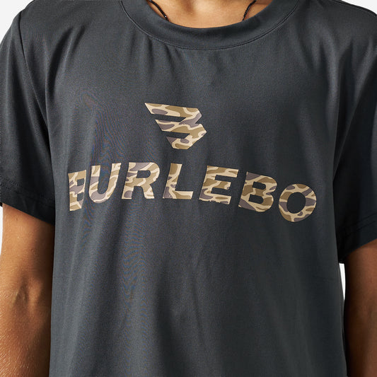 BURLEBO YOUTH GO TO TEE - FLYING B LOGO - GUN METAL GREY & GAUGE CAMO