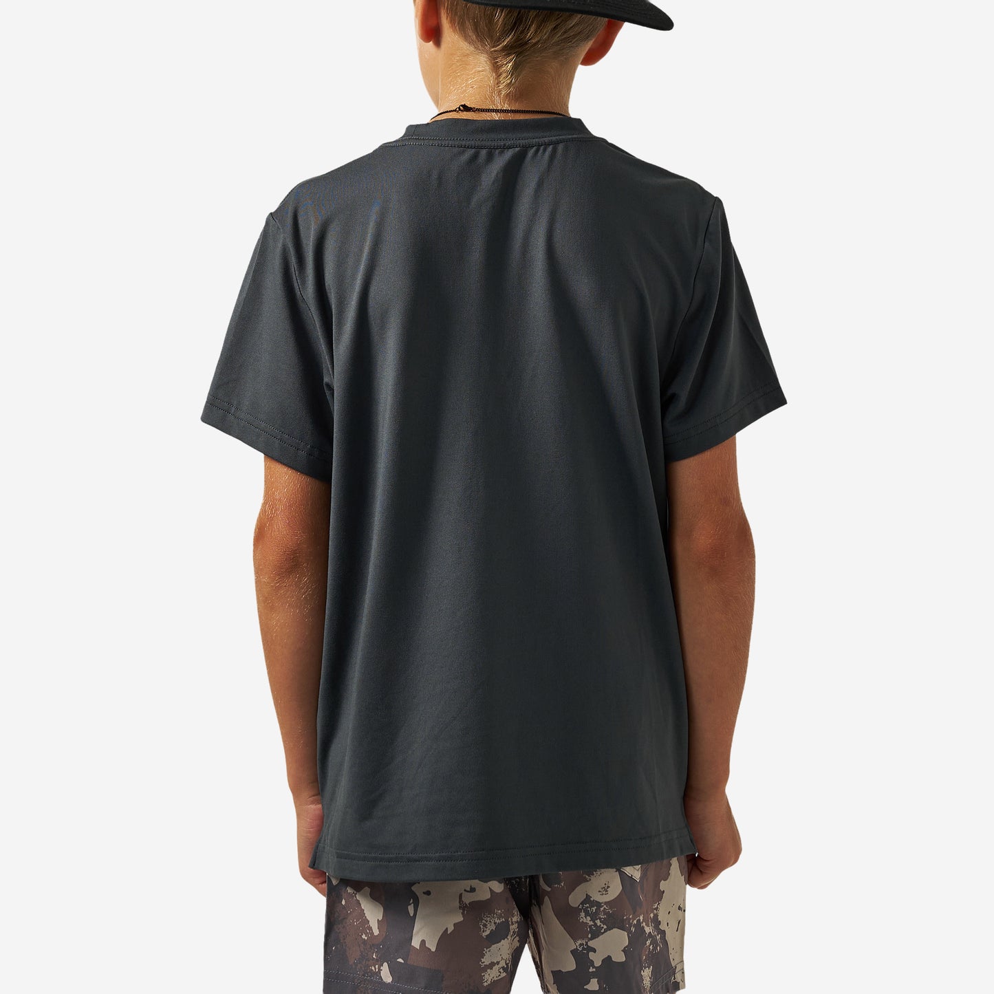 BURLEBO YOUTH GO TO TEE - FLYING B LOGO - GUN METAL GREY & GAUGE CAMO